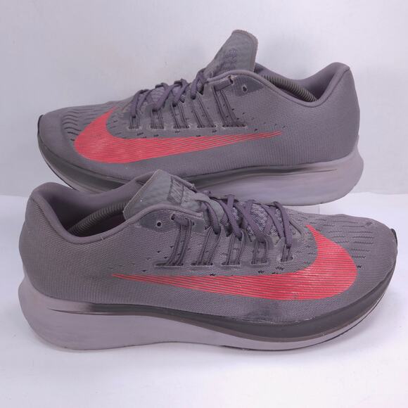 Nike Zoom Fly Athletic Lace Up Shoe Mens Size 12.5 880848-004 Gray Pink main image 9
